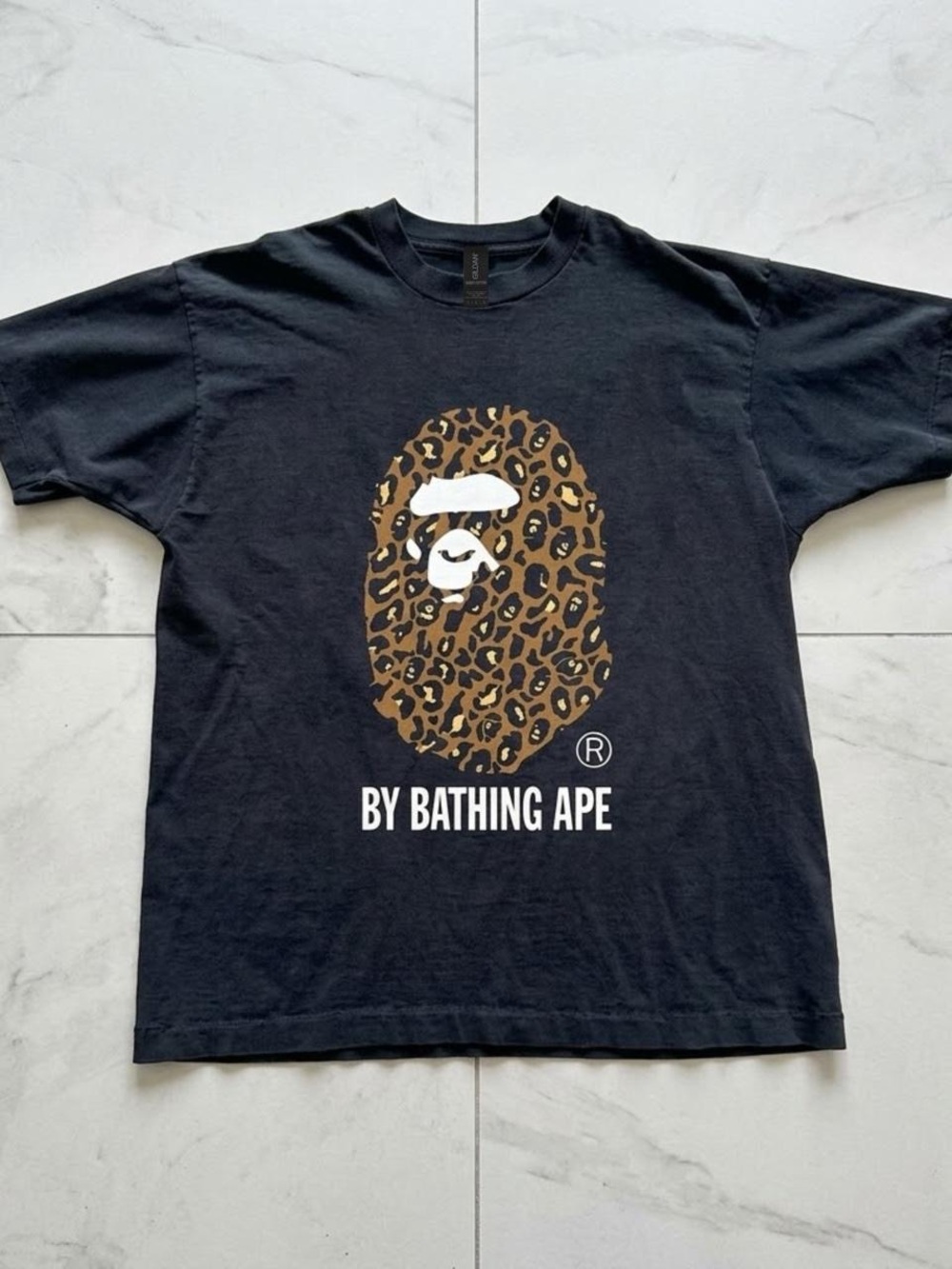 Gildan Black Tee with Leopard Ape Head Graphic